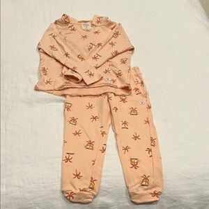 Billabong Palm Print hoodie and jogger set XS